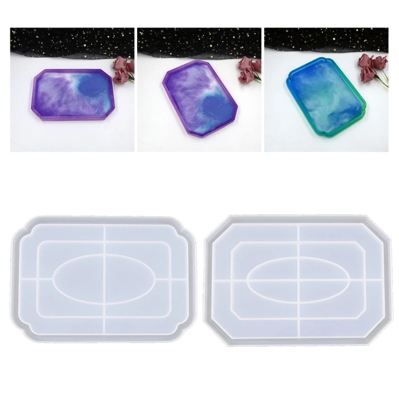 

Storage Tray Crystal Epoxy Resin Mold Plate Dish Silicone Mould DIY Crafts Jewelry Casting Tool