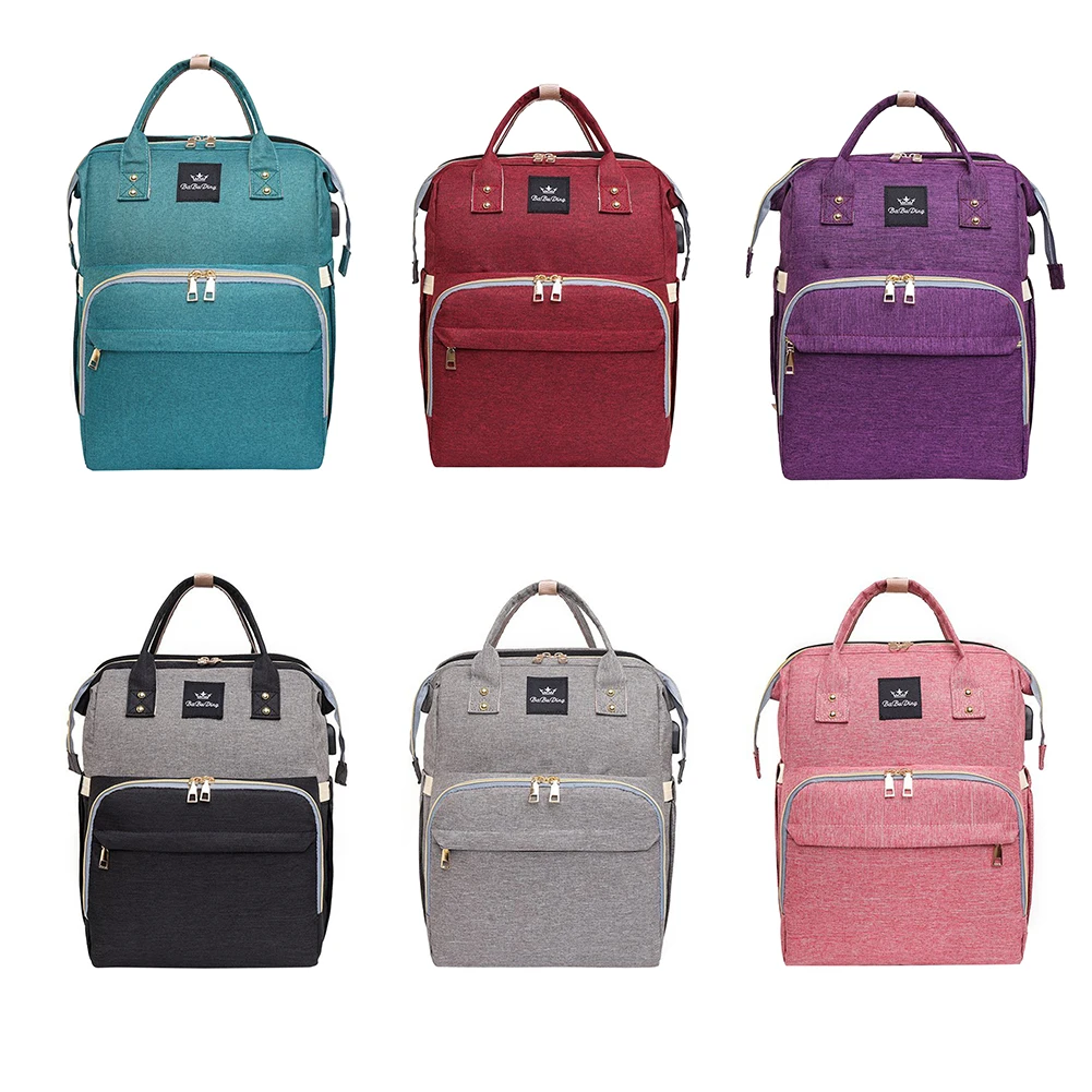 

Big Capacity Baby Diaper Mummy Bag Bed Backpack Stroller Nappy Bag Bagpack For Women 2020