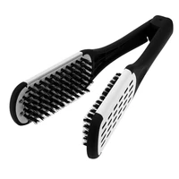 natural ceramic plywood straightening comb double sided hairdressing brush clamp fibre styling hair care tools hair straightener