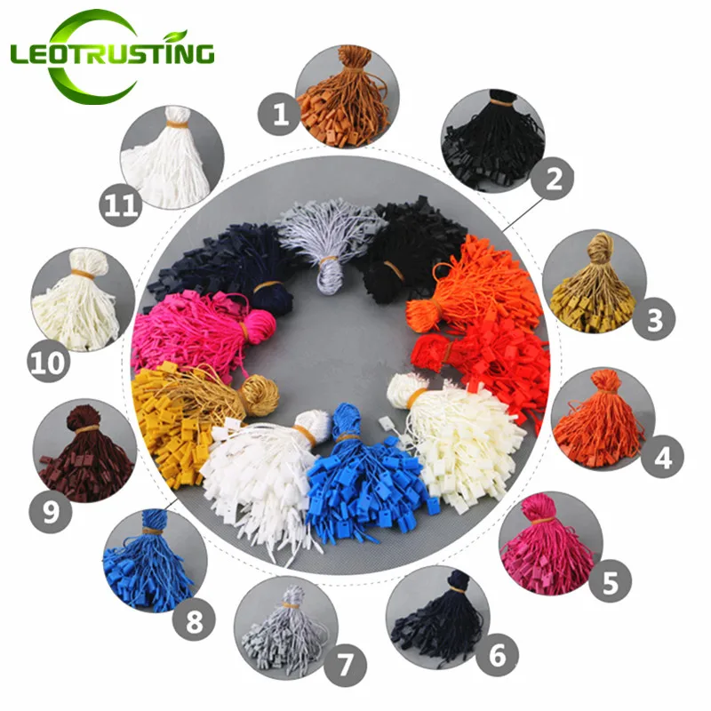 

2000pcs/Bag 18cm Length Color Tags Rectangle Rope Strings Cords String Seal Garment Wedding Dress T-shirt Hang Tag String Cords