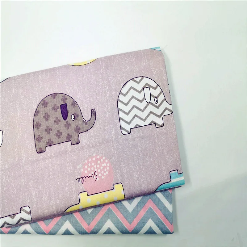 Хлопчатобумажная ткань с принтом слона для пэчворка саржевое фабричное кружево