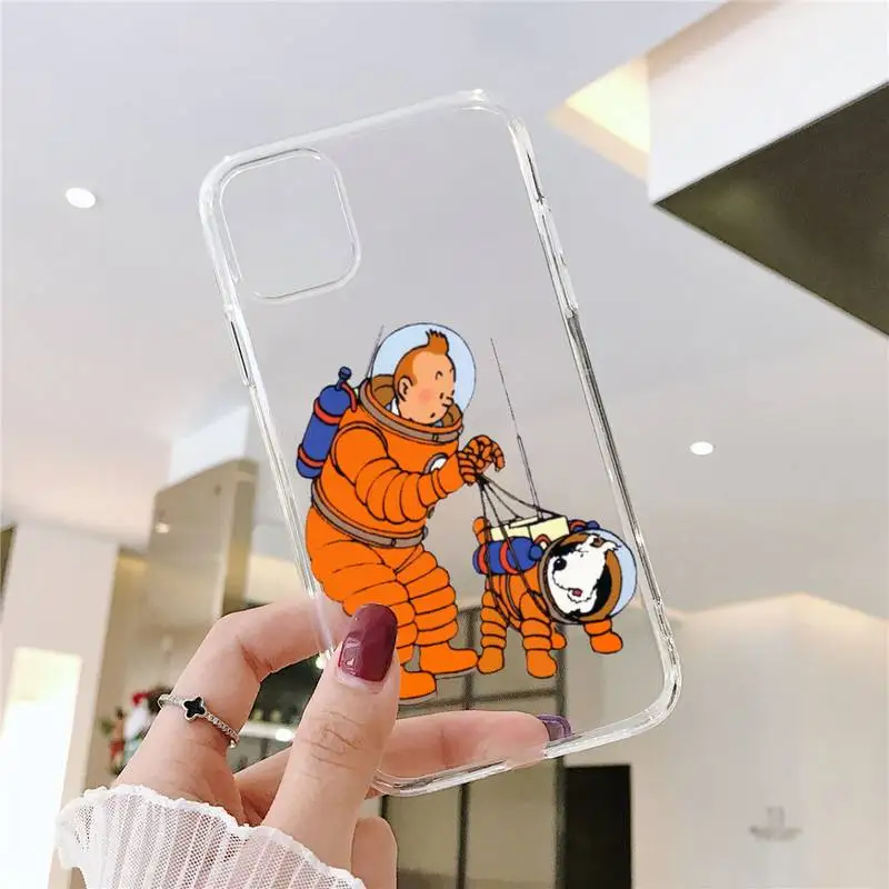 

The Adventures of Tintin Phone Case For iphone 12 11 8 7 6s 6 5 5s 5c se plus mini x xs xr pro max Transparent soft