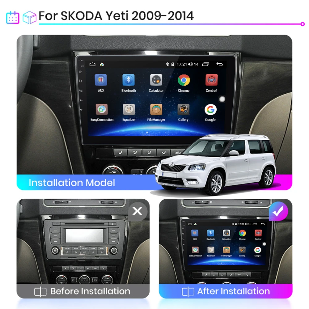 Для Skoda Yeti 2009 2011 2012 2013 2014 2 DIN 10 1 дюймовый Android автомобильный MP5 мультимедийный