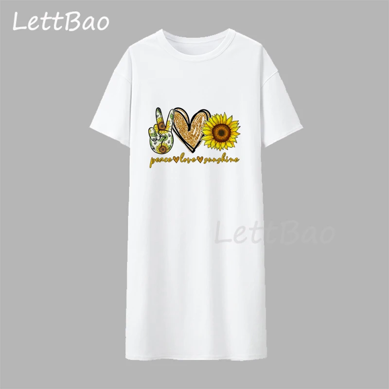Женская футболка платье peace love sunshine новые модные Забавные футболки с принтом