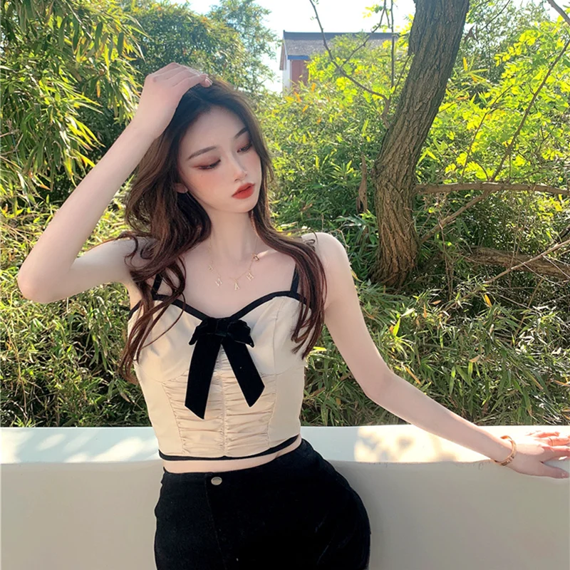 

Жилет на бретелях 2021 в ретро-стиле, сетчатая красная популярная верхняя одежда для девушек, топ, fafa _ ootd