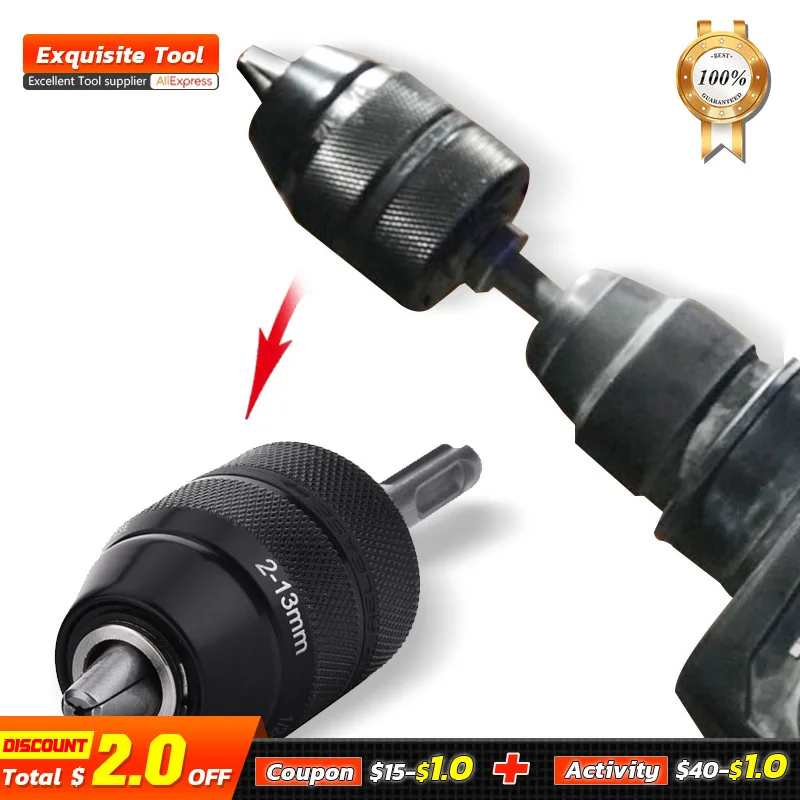 

2-13MM SDS Electric Hammer Conversion Electric Drill Chuck Quick Change Replacement Keyless Drill Chuck Power Tool 1/20-20UNF