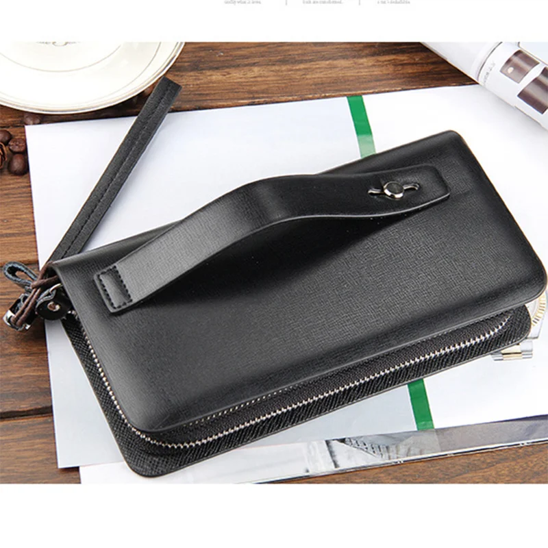 Бумажник для мужчин Baellerry кожаный бумажник на двойной молнии новый роскошный