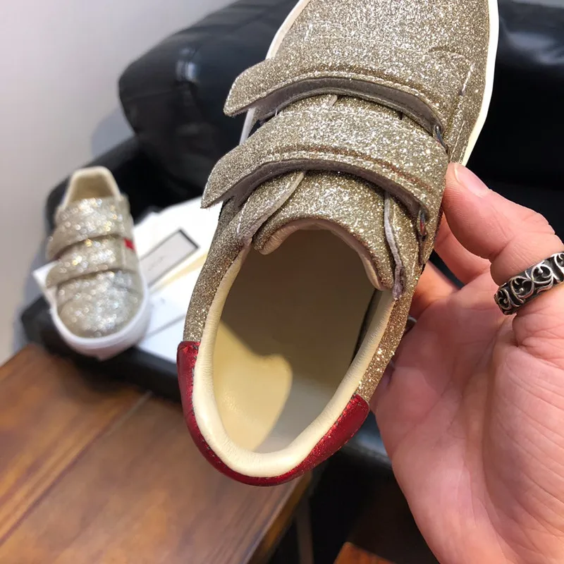 

kid's silver blingbling sneakers Fashionable golden sneakers