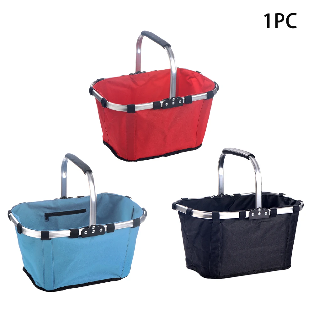 Foldable Portable Shopping Basket Space Saving Large Storage Kitchen Outdoor Picnic Camping Aluminum Frame Reusable Grocery | Дом и сад