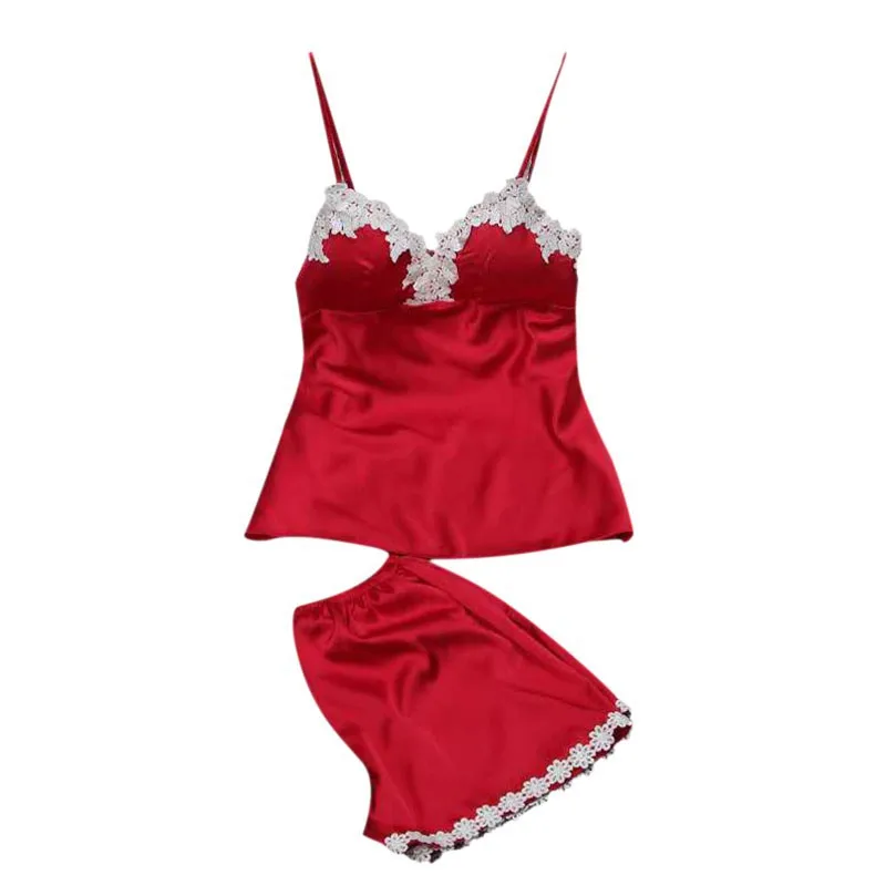 

New Pajamas Simulation Silk Nightgown Plus Size Home Sling Pajamas Set For Women