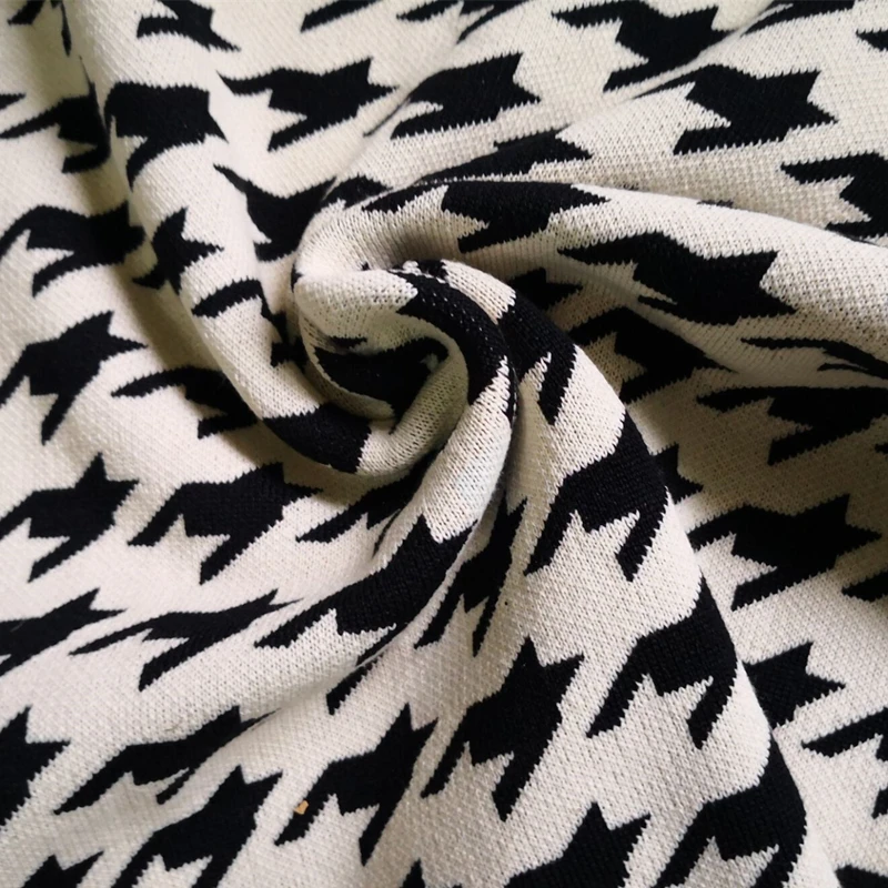 

V Neck Buttons Black Houndstooth Cardigans Women 2020 Autumn Winter Casual Long Sleeve Sweater Knitted Loose Oversized Jumpers