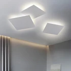 Современная Минималистичная Светодиодная потолочная люстра, квадратная лампа черного цвета для спальни, гостиной, кабинета, простой дизайнерский светильник для фона