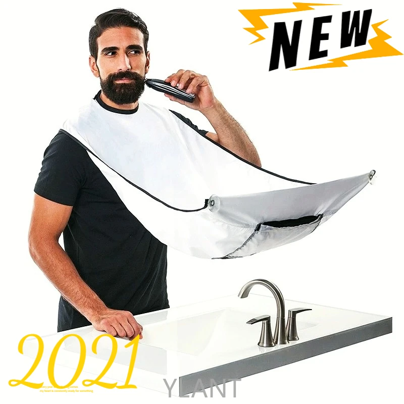 

Beard Shave Apron With Suction Cup Bib Trimmer Razor Holder Rack Hair Shave Apron Shaving Shaver Holder Bathroom Organizer Tools