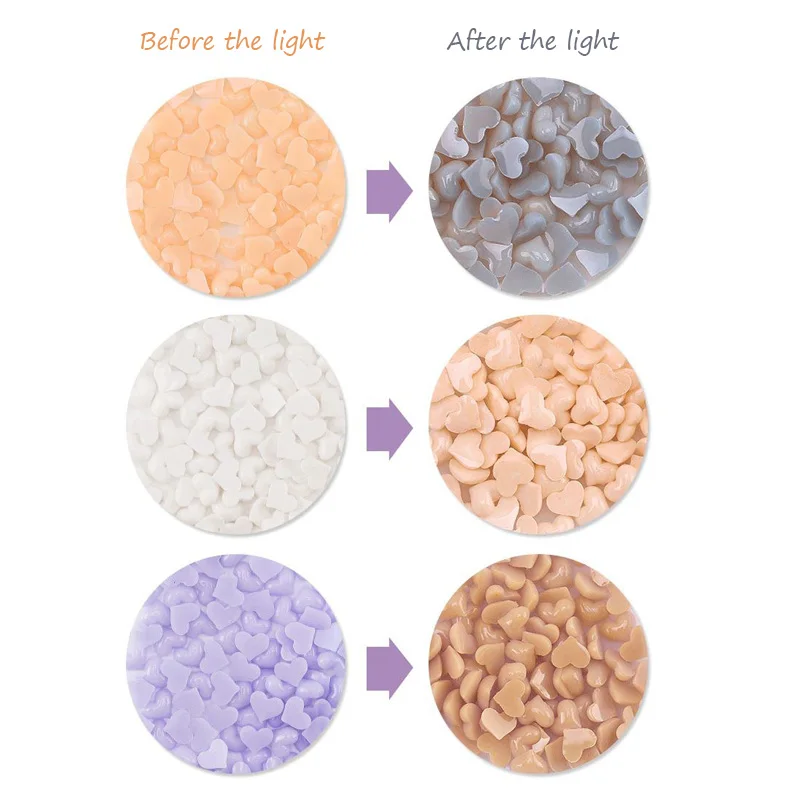 50 шт./упак. нейл-арта украшения градиент любящее сердце формы смола свежесть