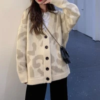 sweater cardigan women spring autumn new korean fashion all match thick knit sweaters trendy female chic v neck jacquard jackets