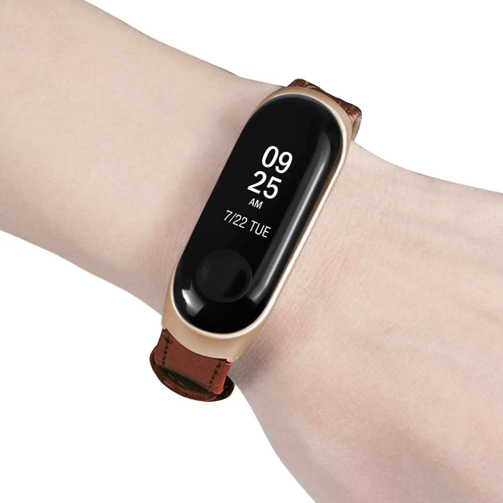 Для Xiaomi mi Band 3 4 фитнес-трекер красочные кожаные mi Band 4 3 ремешок черный золотой чехол модные браслеты