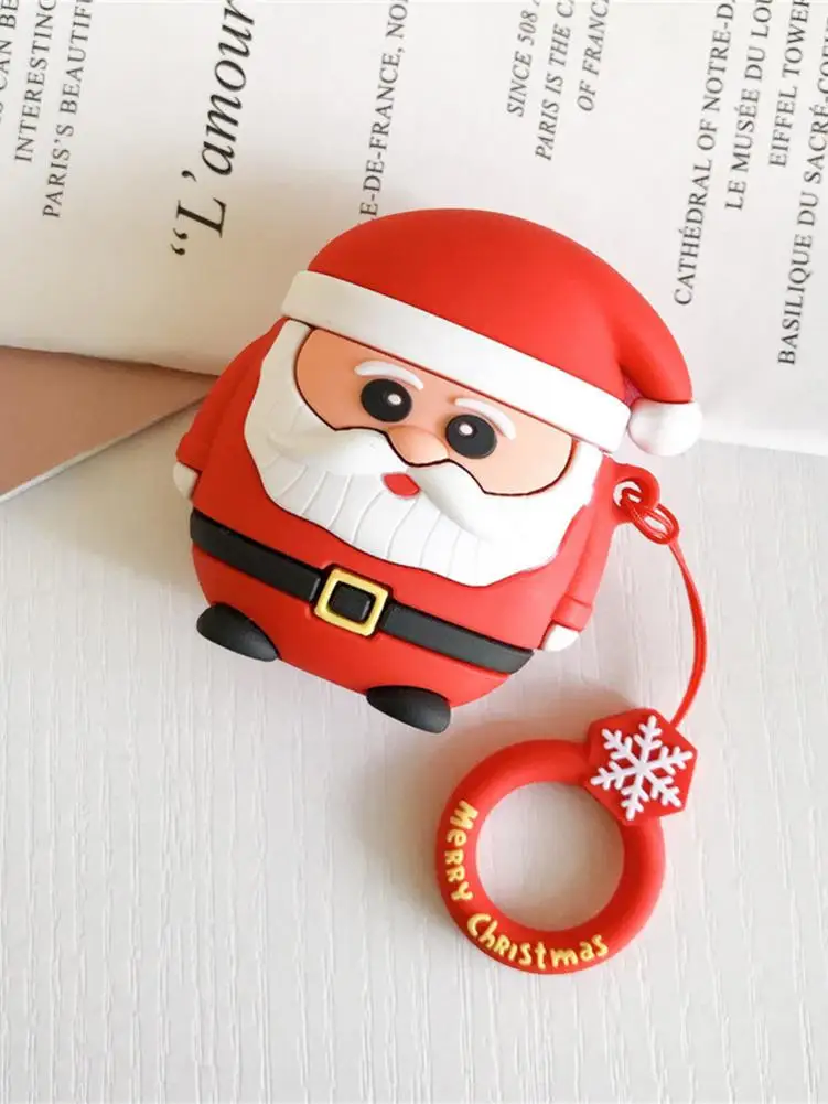 Высококачественные Мультяшные рождественские наушники для Airpods Santa, силиконовый защитный чехол, зарядная коробка для AirPods2# N