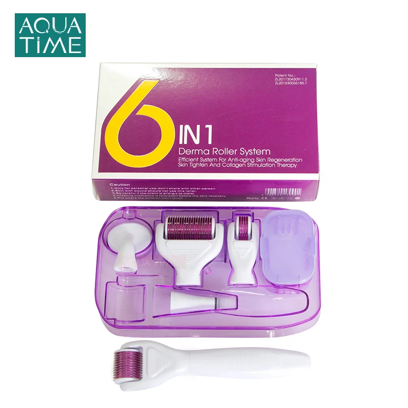 DRS 6 в 1 дермароллер микро иглы Face Derma Roller микроизолирующий ролик для роста волос на