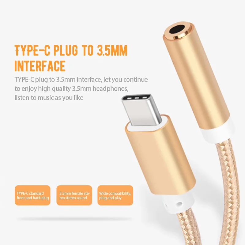 Кабель USB Type-C для наушников 3 5 мм адаптер USB-C-3 разъем Aux кабель Samsung galax Huawei Xiaomi