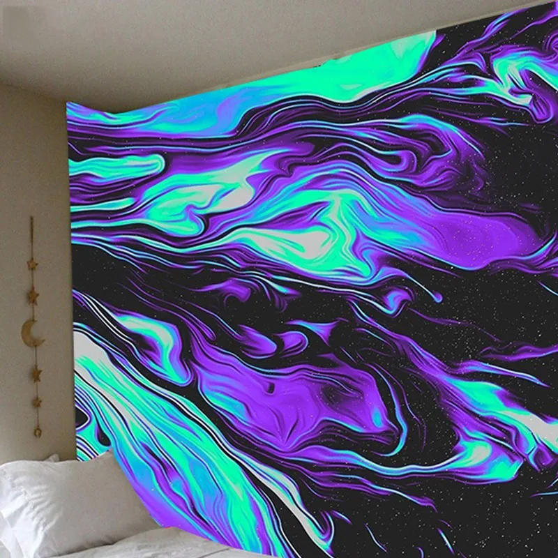 

FFO Magic Psychedelic Tapestry Wall Hanging Natural Luxury Gouache Landscape Tapestries Trippy Blankets Art Home Room Decor