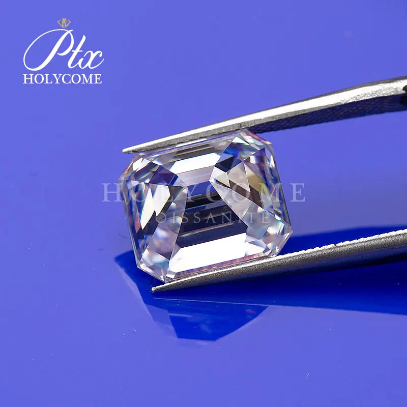 

9*6mm D color Emerald cut super white brilliant cut moissanite diamonds earrings necklace kolczyki
