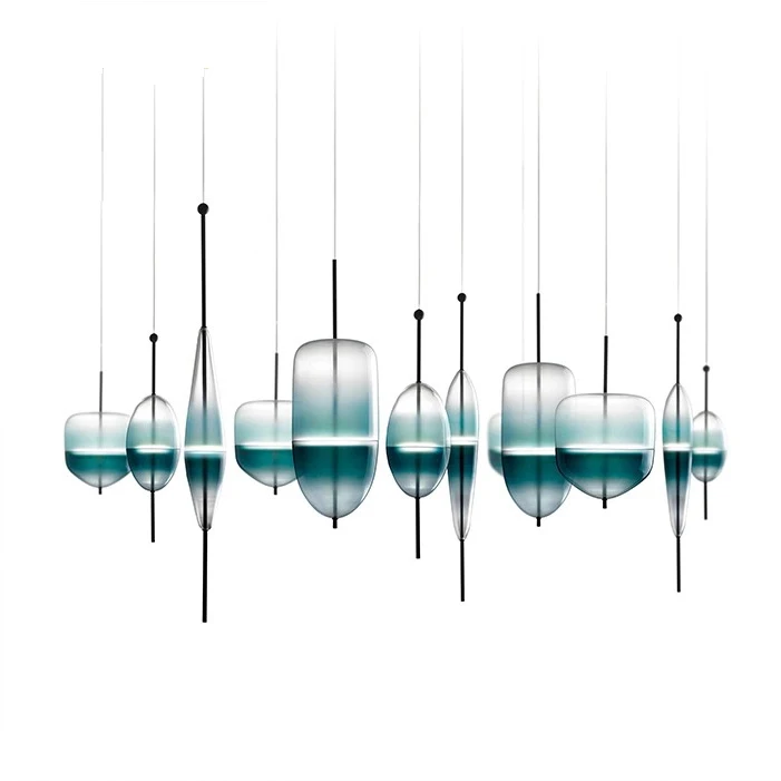 

Blue chromatography Italian design lamp pendant light Lake of Venice Blue gradient Simple Peaceful Pure pendant lighting glass