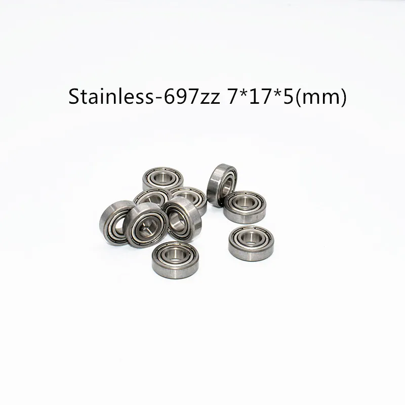 Stainless steel bearing 10PCS S697ZZ 7*17*5(mm) antirust metal sealed High speed Mechanical equipment parts