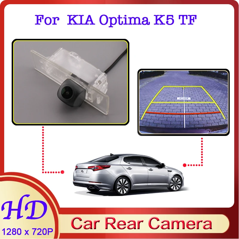 

Автомобильная камера заднего вида «рыбий глаз» для KIA Optima K5 TF 2010 ~ 2015, ночное видение, HD выделенный вид сзади, резервная камера 720P для автомоби...