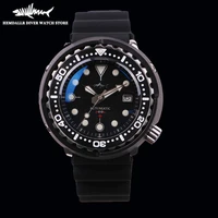 heimdallr mens tuna diver watch 47mm black pvd coated sapphire glass nh35a automatic movement mechanical relogio luminous marks
