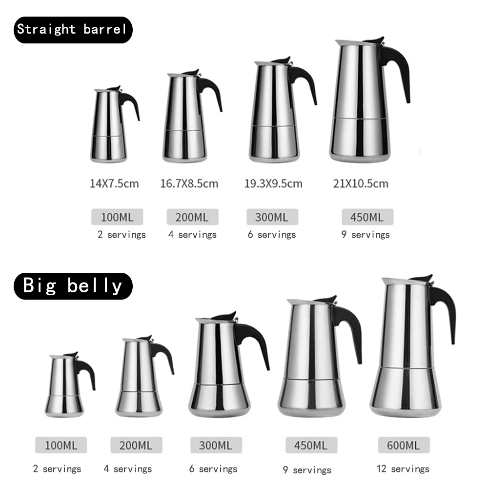 Кофейник из нержавеющей стали чайник для мокко эспрессо латте Перколятор