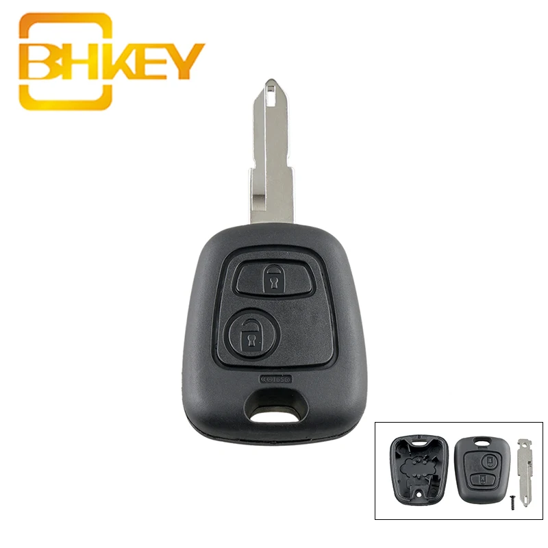 Корпус Ключа BHKEY для Peugeot 2 кнопки корпус автомобильного ключа дистанционного