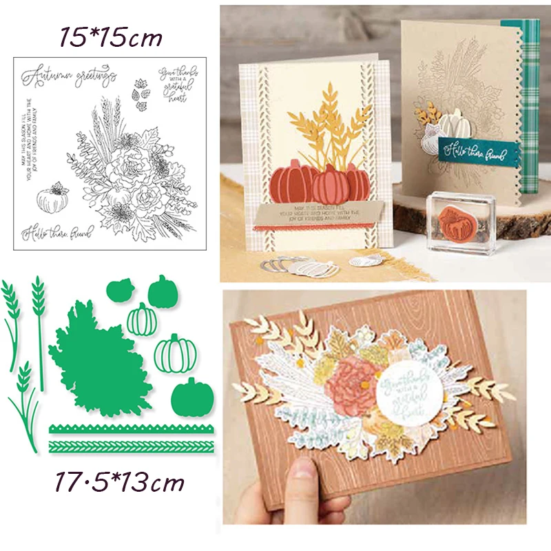 

Panalisacraft Flower Grain pumpkin Metal Cutting Dies And Stamps cut die scrapbooking Album Paper Card Craft Embossing