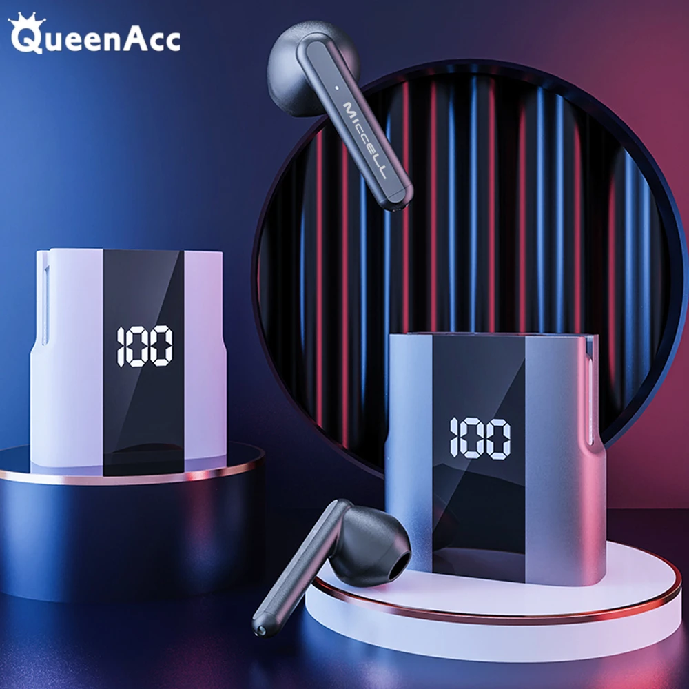 

Bluetooth-наушники QueenAcc, TWS, Hi-Fi, с микрофоном