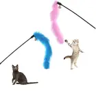 Забавные игрушки-палочки для кошек, цветные яркие индейки, перья, палочки для кошек, интерактивные игрушки для домашних животных, товары для кошек Премиум-класса, товары для домашних животных случайных цветов