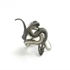 2 шт., винтажное регулируемое кольцо в виде змеи-кобры