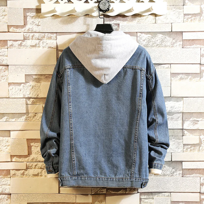 Hooded Jean Jackets Men Winter Denim Hip Hop Casual Blue Coats High Quality Cotton Streetwear 5XL |