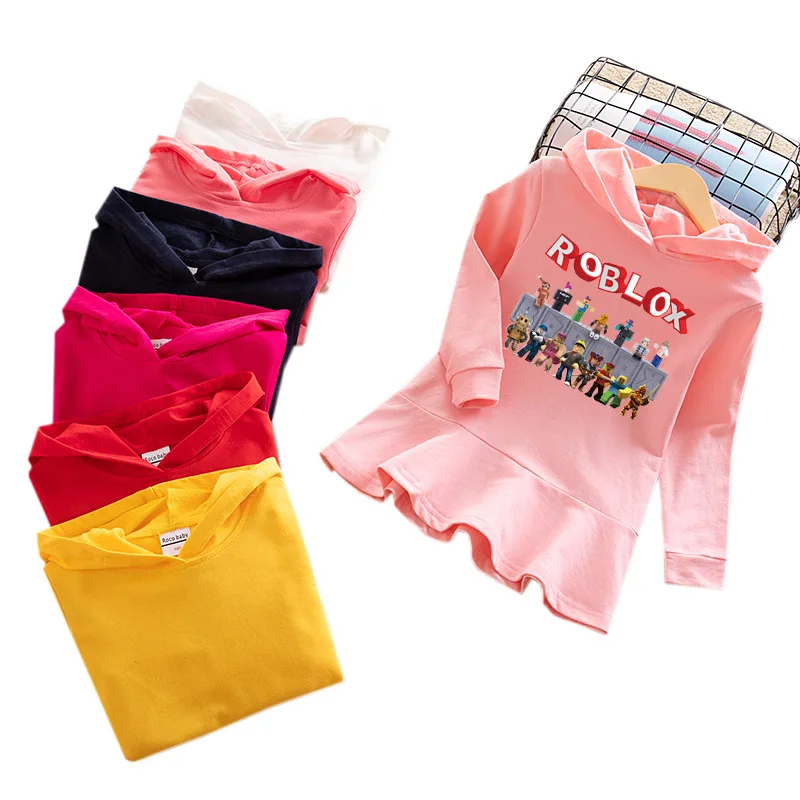 Girls Dresses Hooded Sweatshirt Kids Clothing Costumes 3-10Y Fashion letter ruffle for kids dresses | Детская одежда и обувь