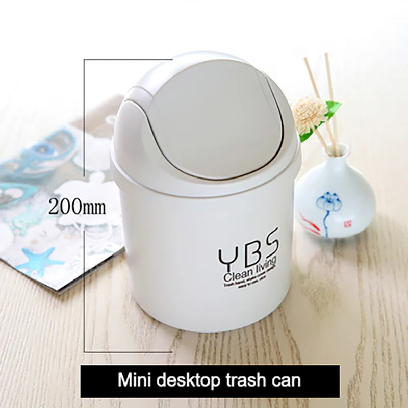 Креативная мини корзина для мусора маленькая настольная с крышкой ведро