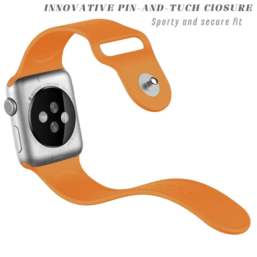 Цветной силиконовый ремешок для часов iWatch 1 2 3 4 5 Одноцветный браслет 38 40 42 44 мм