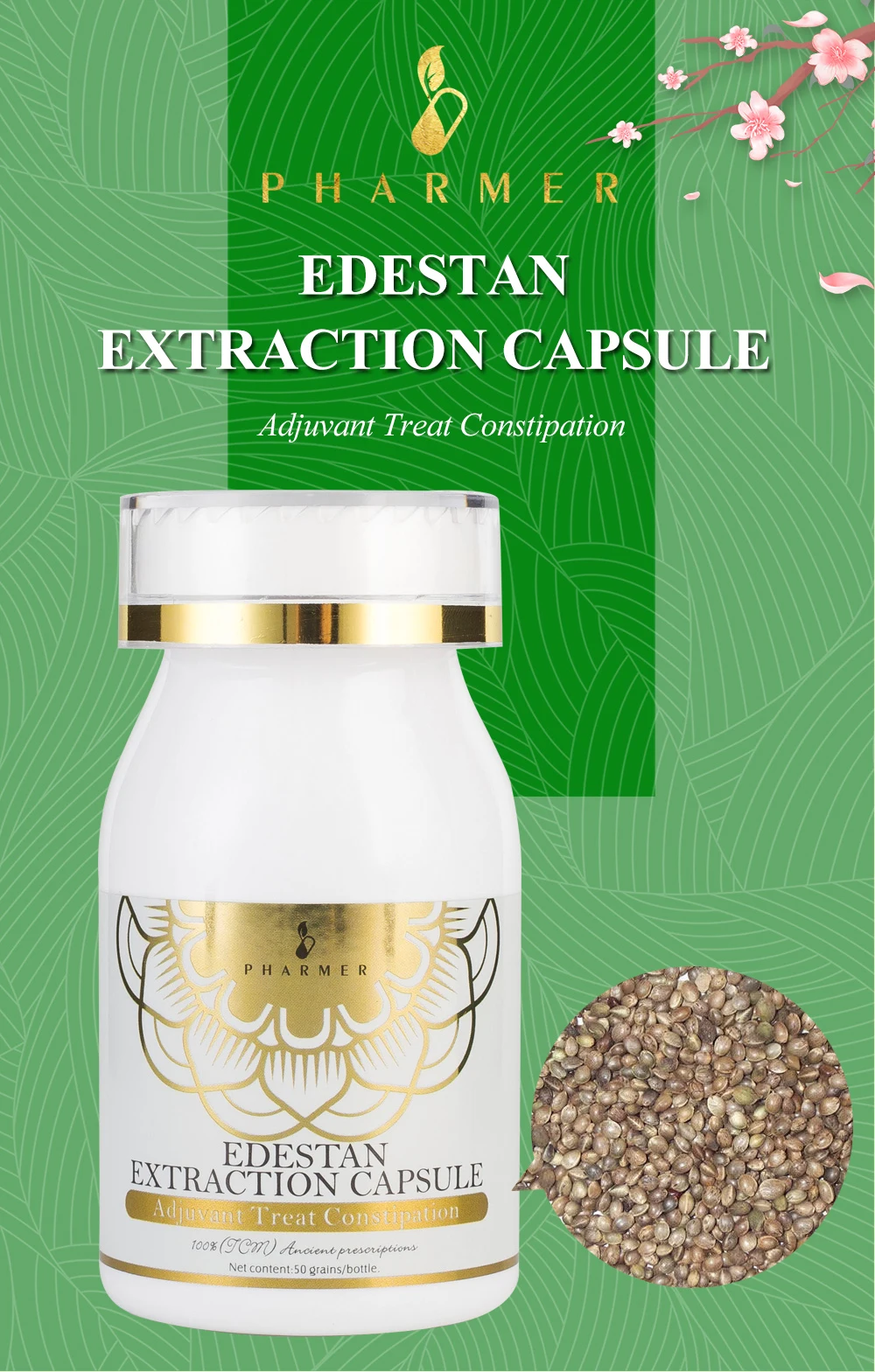 Pharmer Edestan экстракционная капсула, Adjuvant лечение запор, лечение бледности лица и депрессии, лечение запор, 50 шт