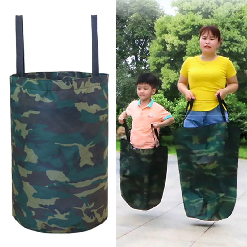 

Outdoor Kids Adults Family Fun Sack Racing Games Jumping Sport Training Thicken Camouflage Oxford School Activity Sack Race Bags