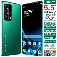 Original P40 Pro 5.5 Inch Smartphone 8GB+256GB HD Screen Android Phone 4800mAh Battery 5G Cellphone Supports Google Mobile