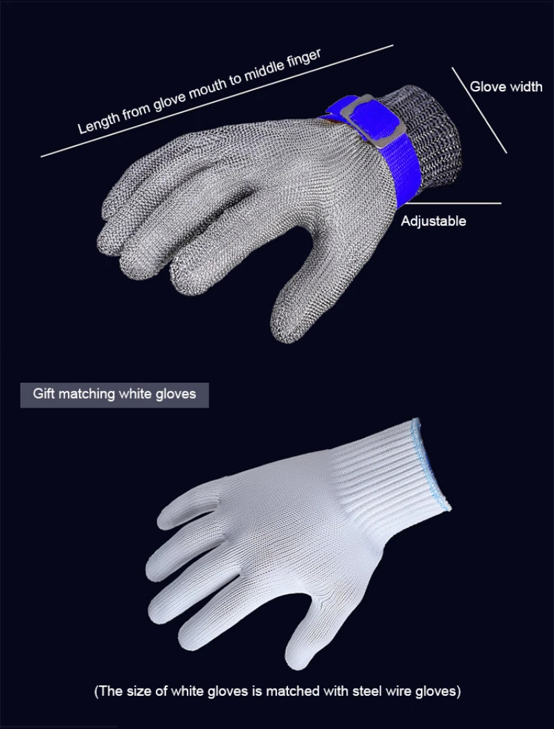 

New Type Of Anti Cutting Steel Wire Mesh Gloves For Outdoor Survival Camping Hiking Tool Outdoor Practical Equipment