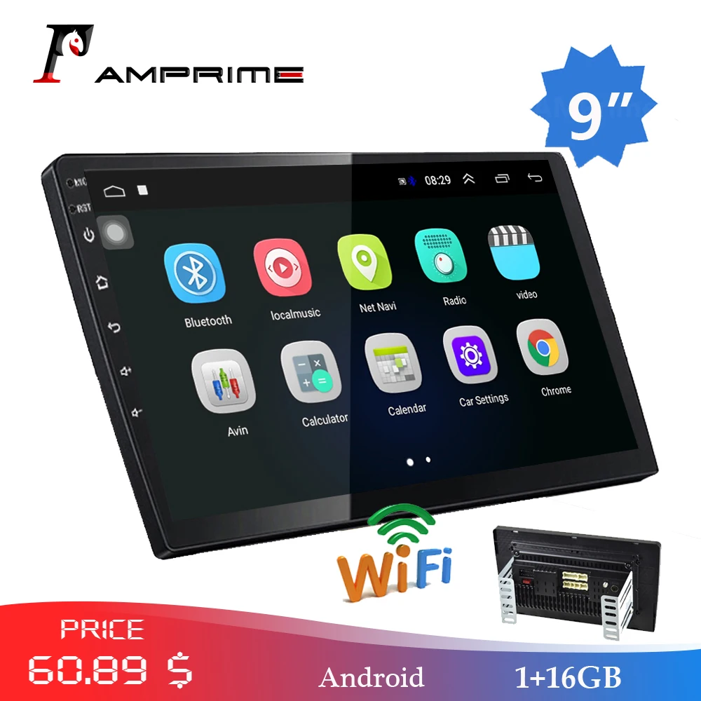 AMPrime " Android автомобильный Радио 2 Din мультимедийный плеер gps навигация авто стерео wifi Bluetooth видео плеер с камерой заднего вида