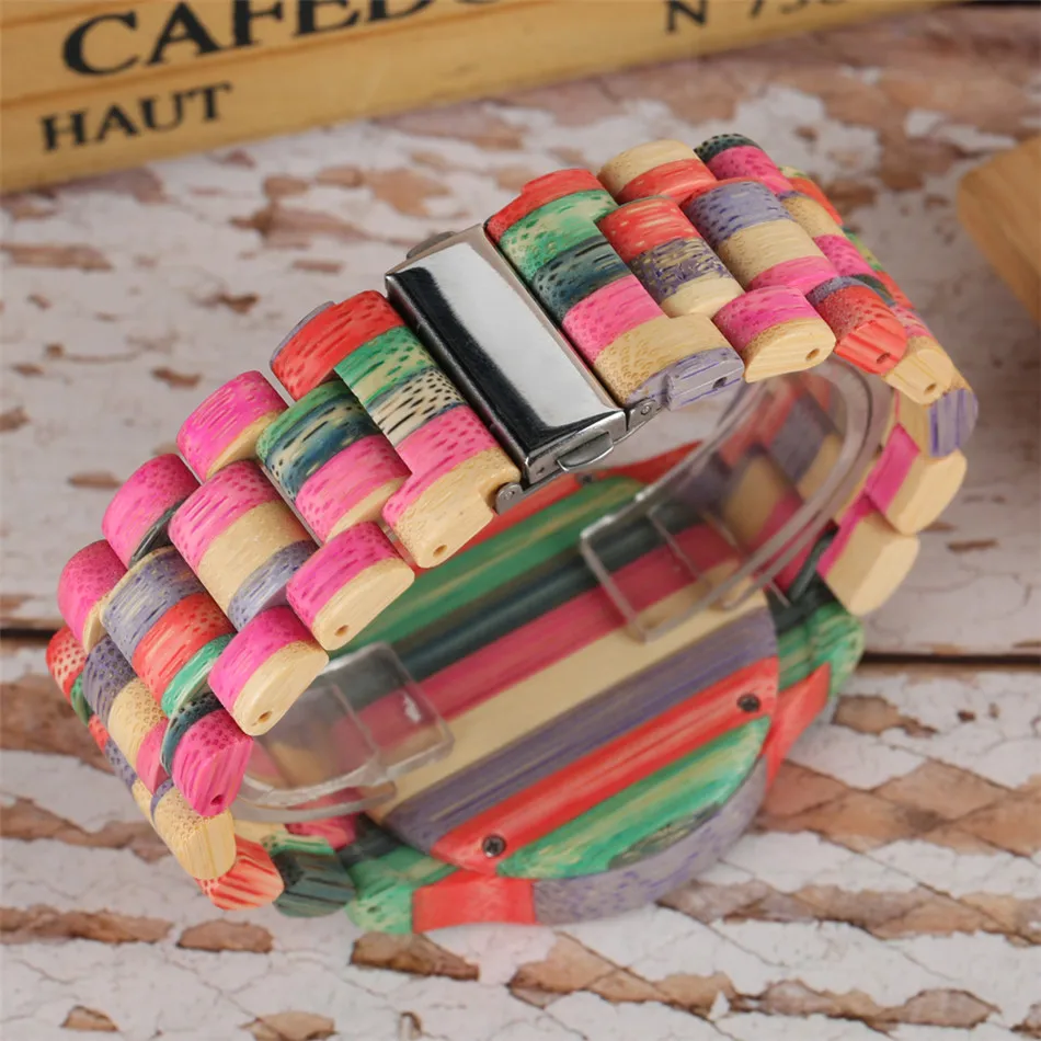 Женские кварцевые часы из бамбука деревянные парные натуральный разноцветный