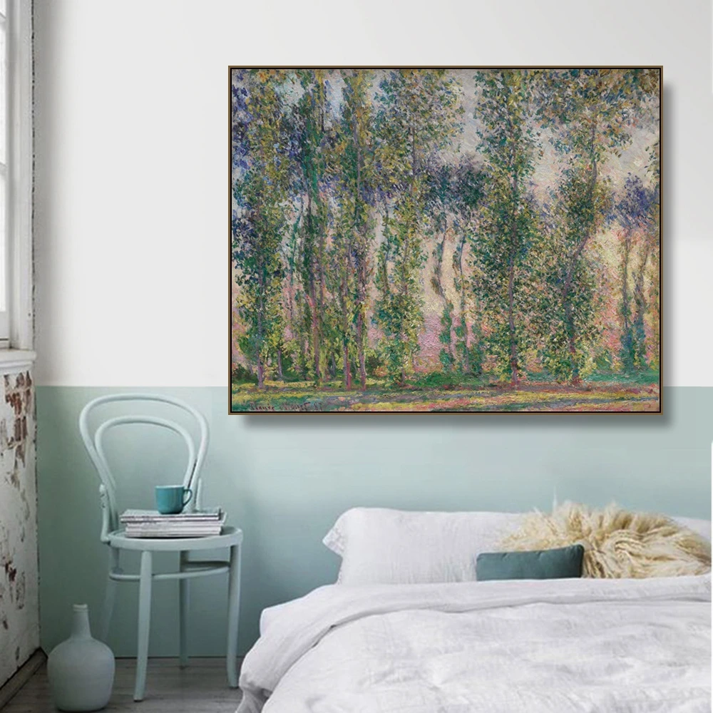 Тополя на Giverny от Monet настенные картины плакаты печать холст живопись