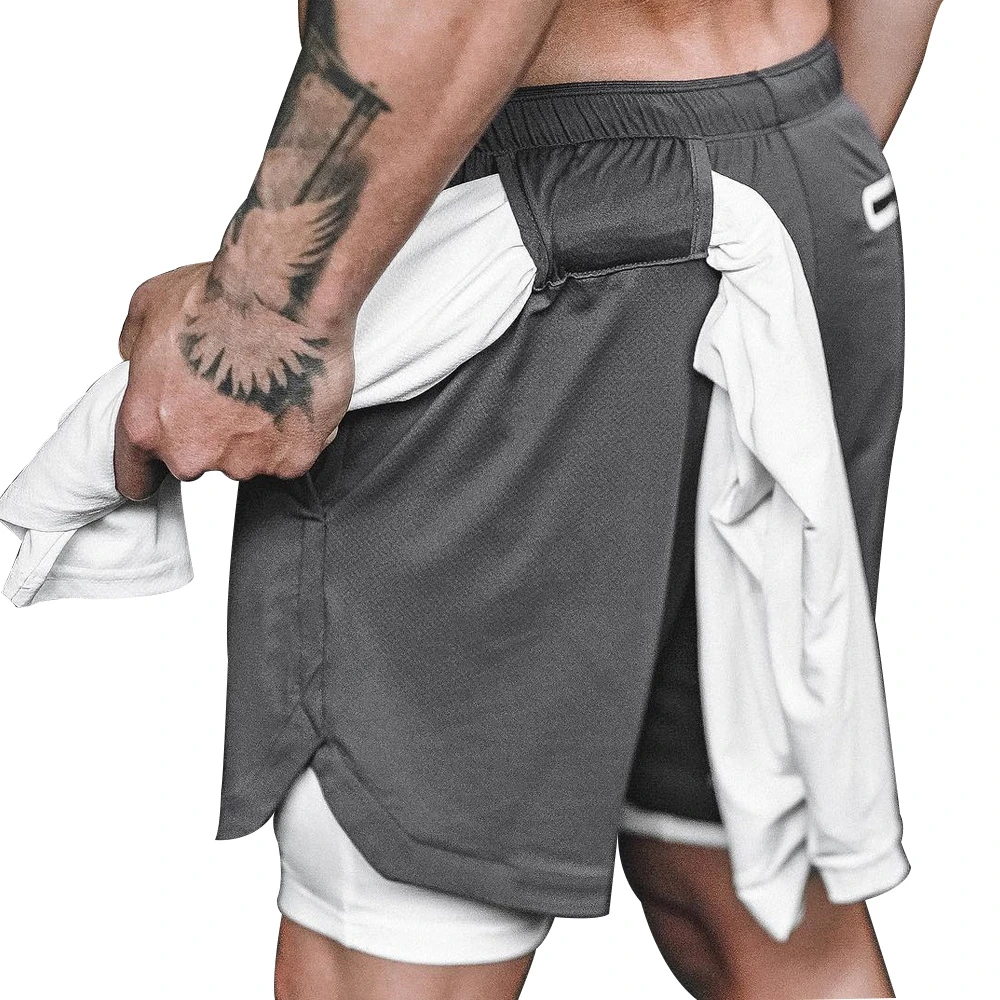 

3XL Mens Running Shorts 2 iN 1 Sport Shorts Men 2020 Summer Fitness GYM Shorts Jogging Workout Short Pnats Bodybuilind Clothing