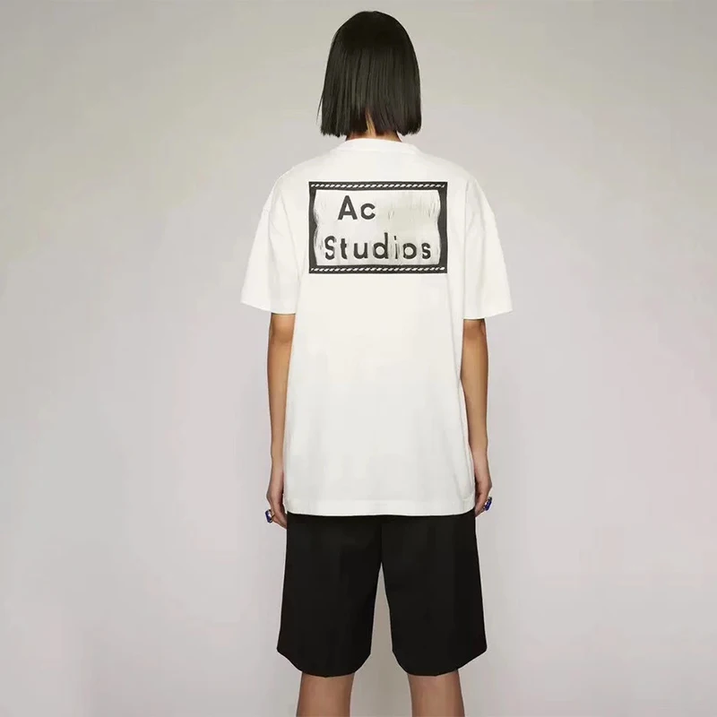 

AC Studios 2021 Summer New Fashion Women T Shirts Cotton Brand Sequins Acne Style Men Round Neck T-Shirts