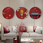 Красная Картина на холсте в традиционном китайском стиле, настенные плакаты с принтом, современные картины для гостиной, дома, офиса, Декор