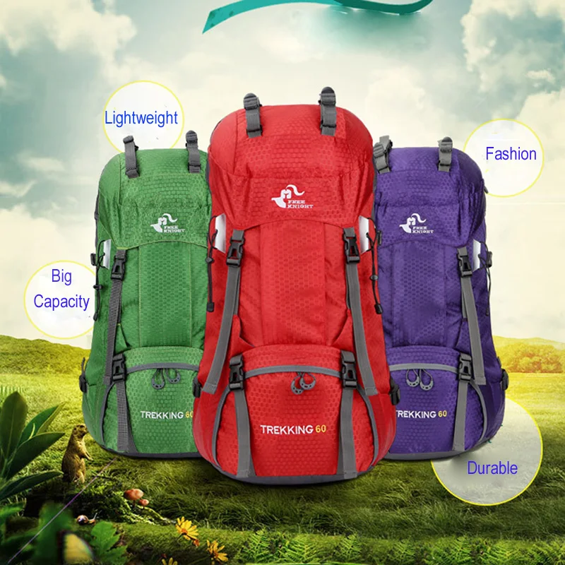 Рюкзак мужской женский большой водонепроницаемый с чехлом от дождя 60 л